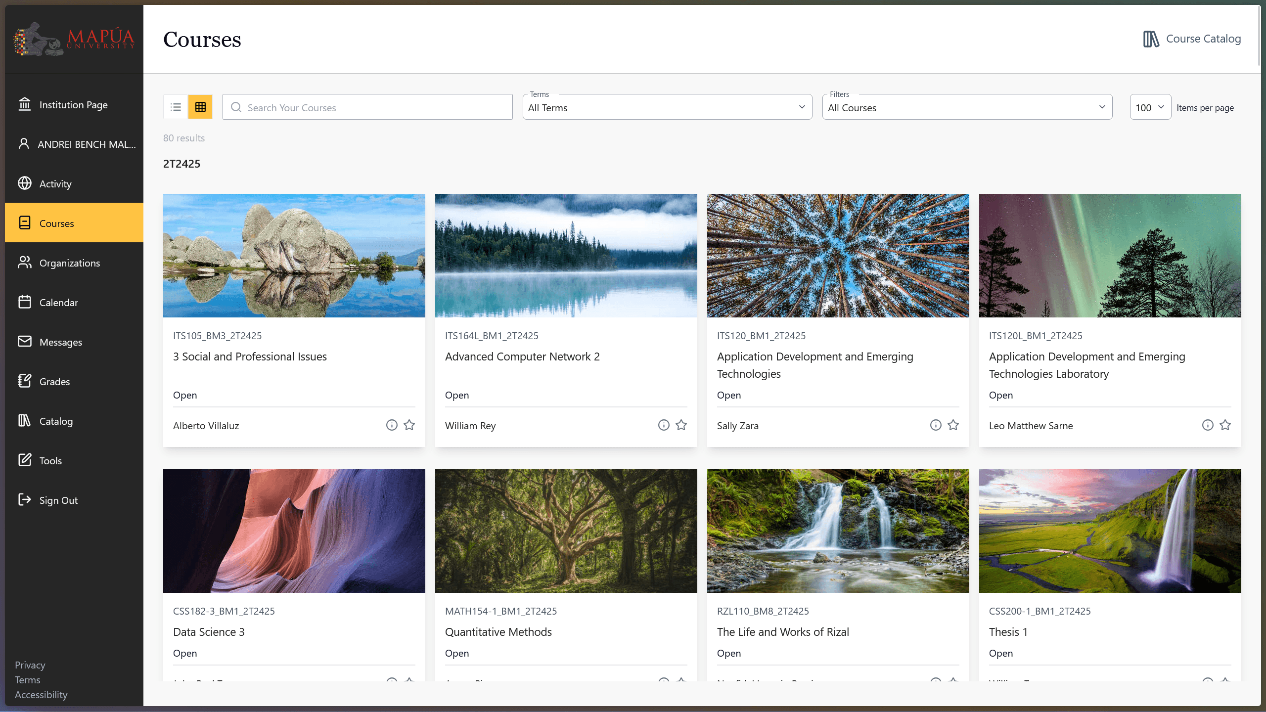 Blackboard UI Clone